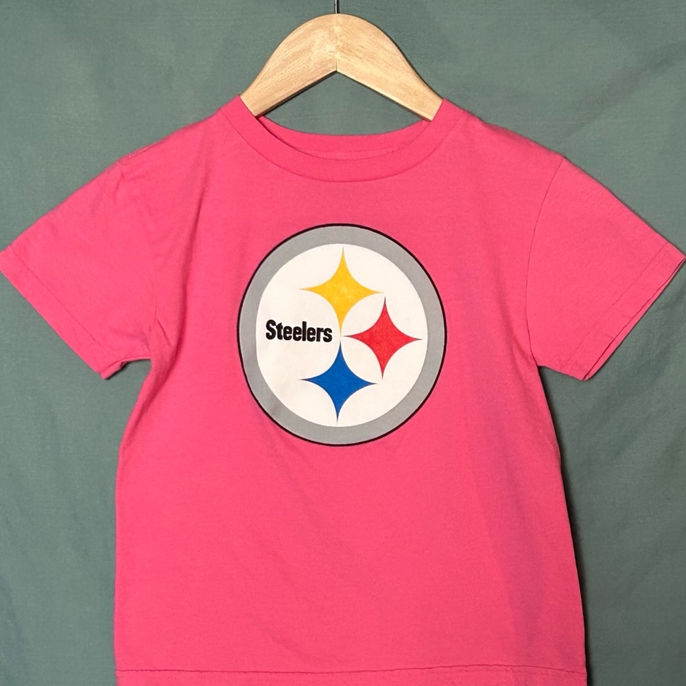 Girls Pink Steelers Short Sleeve T-Shirt- 5/6